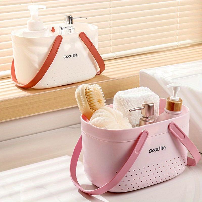 Solid Color Handheld Shower Basket, Can Store Towels, Shower Gel,Facial Cleanser and Other Bathroom Products At The Same Time