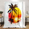 Tropical Sunset with Palm Trees Print Blanket Soft and Cozy Perfect for the Living Room Bed Sofa or a Nap,gift
