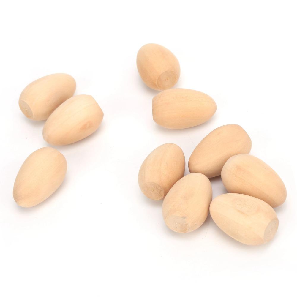 10pcs Lightweight Faux Eggs Not Easily Broken Wooden Craft Eggs Family Decoration