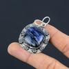 Natural Sodalite Gemstone Pendant Blue 925 Sterling Silver Indian Jewelry