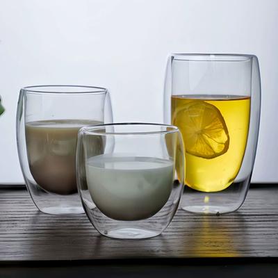 Egg-Shaped High-Value Double-Layer Transparent Glass High Temperature Resistant Double-Layer Cup Glass Scented Tea Cup