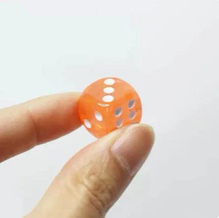 10Pcs 10Colors Acrylic Transparent 16Mm Clear Color Six Sided Spot D6 Playing Games Dice Set For Bar Pub Club Party Board Game