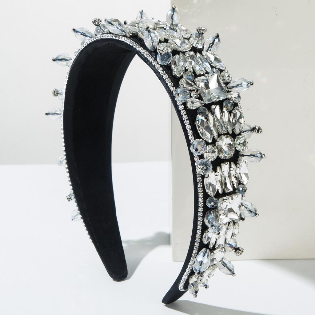 Personality Rhinestone Decoration Headband Ladies Fashion Hairband Girls Headband Party Headband Accessories Jewelry Pink Purple