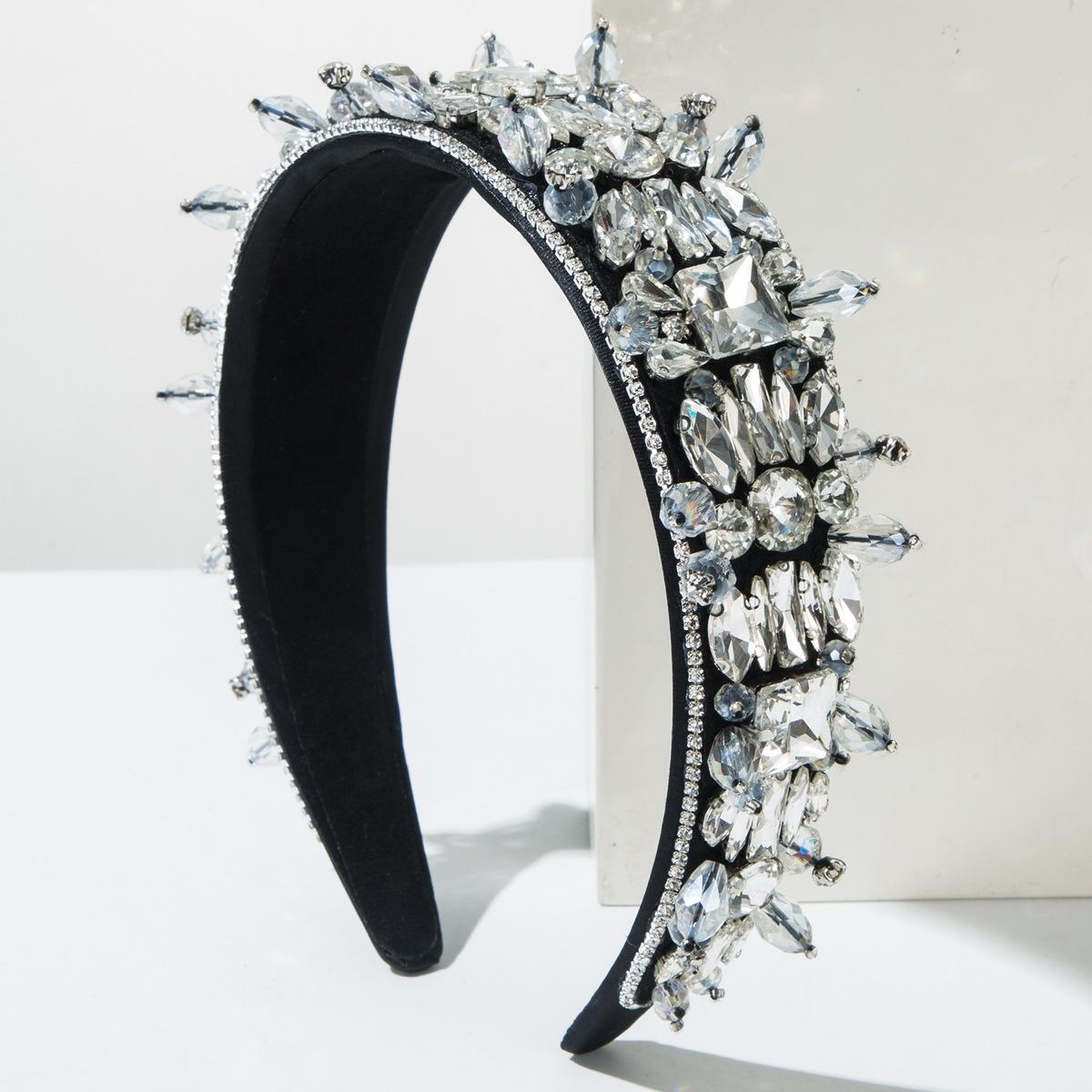 

Повязка на голову с украшением из стразов, женская модная повязка для волос, повязка на голову для девочек, праздничная повязка на голову, аксессуары, украшения, розовый, фиолетовый