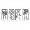 4 Pieces Abstract Female Line Openwork Minimalist Metal Drawing Figure