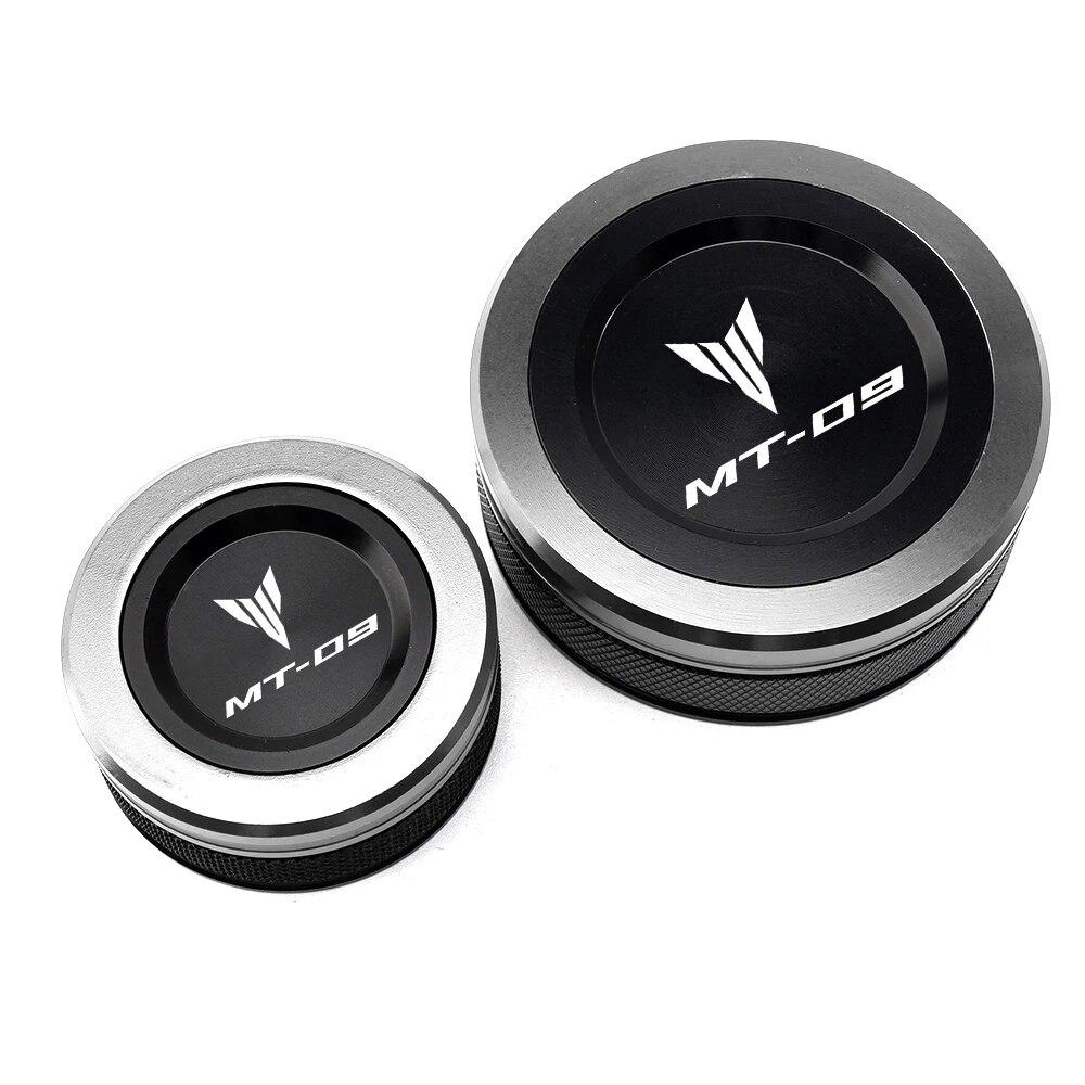 For Yamaha MT09 MT-09 SP TRACER 9/GT CNC Aluminum Front Rear Brake Fluid Reservoir Cap Cover With LOGO