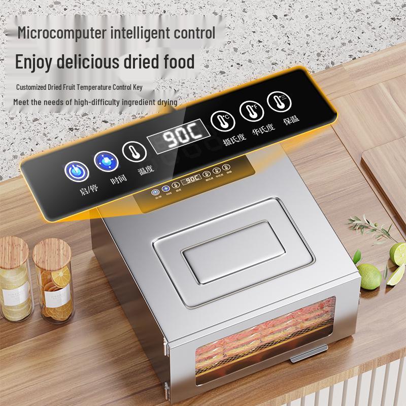 Smart 6-Layer Stainless Steel Food Dehydrator for Vegetables, Meat, Pet Snacks, and Medicinal Herbs