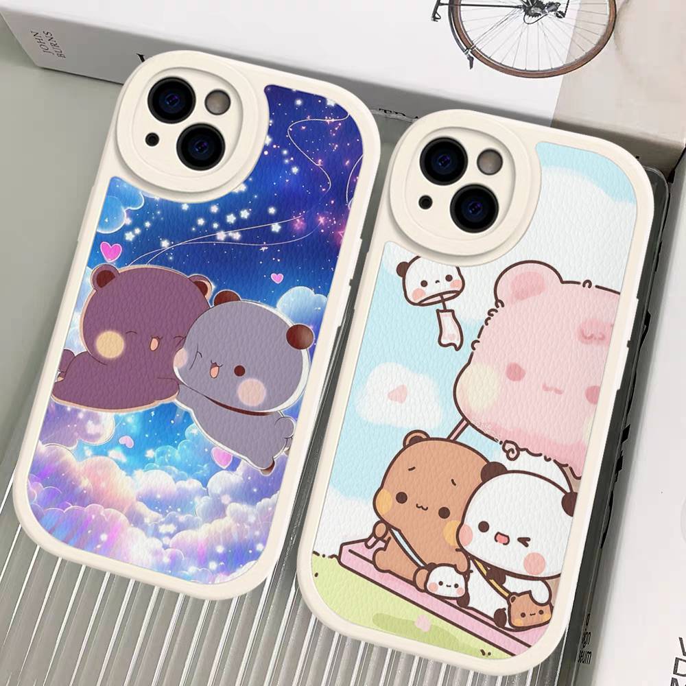 Cute Bubu Dudu PU Leather Phone Case For IPhone 16 15 14 13 12 11 Pro Max Plus Back Fundas