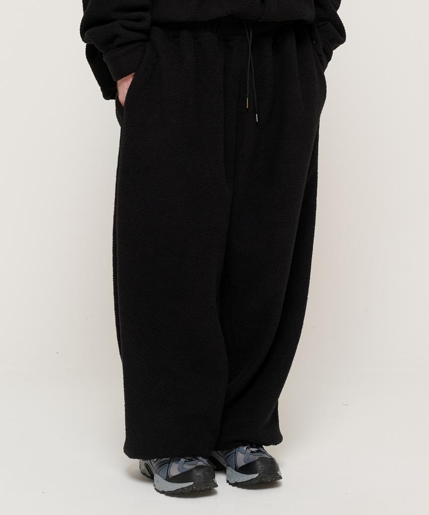 CARGOBROS Teddy Over Fleece Wide String Pants (Black)