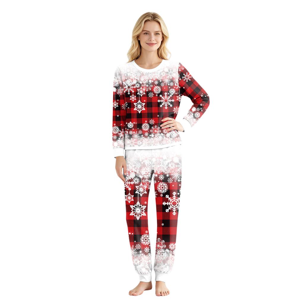 Christmas Family Matching Pajama Set with Holiday Print for Parents and Kids