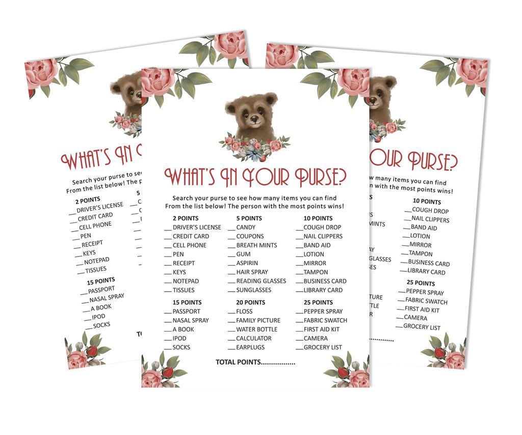 Inkdotpot Baby Shower Game Set Of 50 BabyA  AlphabetA  ABCA  Game Bear Jungle Animals Party