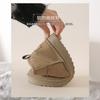 Snow shoes large size winter new flat-bottomed short cotton shoes men's velvet thickened warm snow boots women