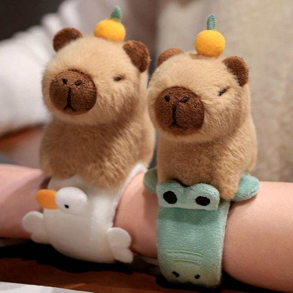 Wristband Capybara Slap Snap Doll Toy Clap Circle Toy Capybara Plush Hand Ring  Kids Toys