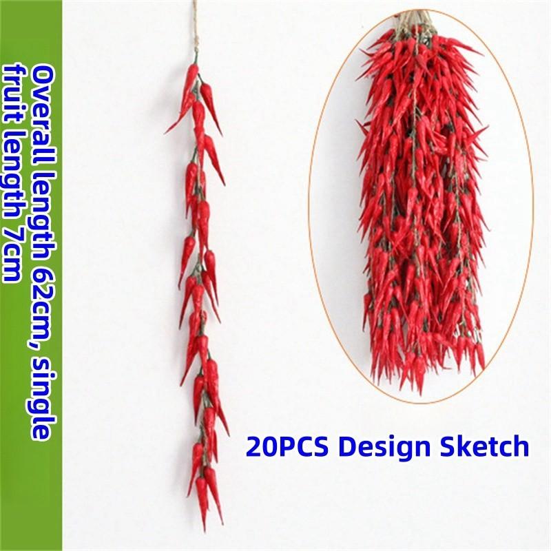 Artificial Fruit and Vegetable Hanging Skewers Harvest Festival Farmhouse Restaurant Hanging Decorations Artificial Chili Jade Rice String Model
