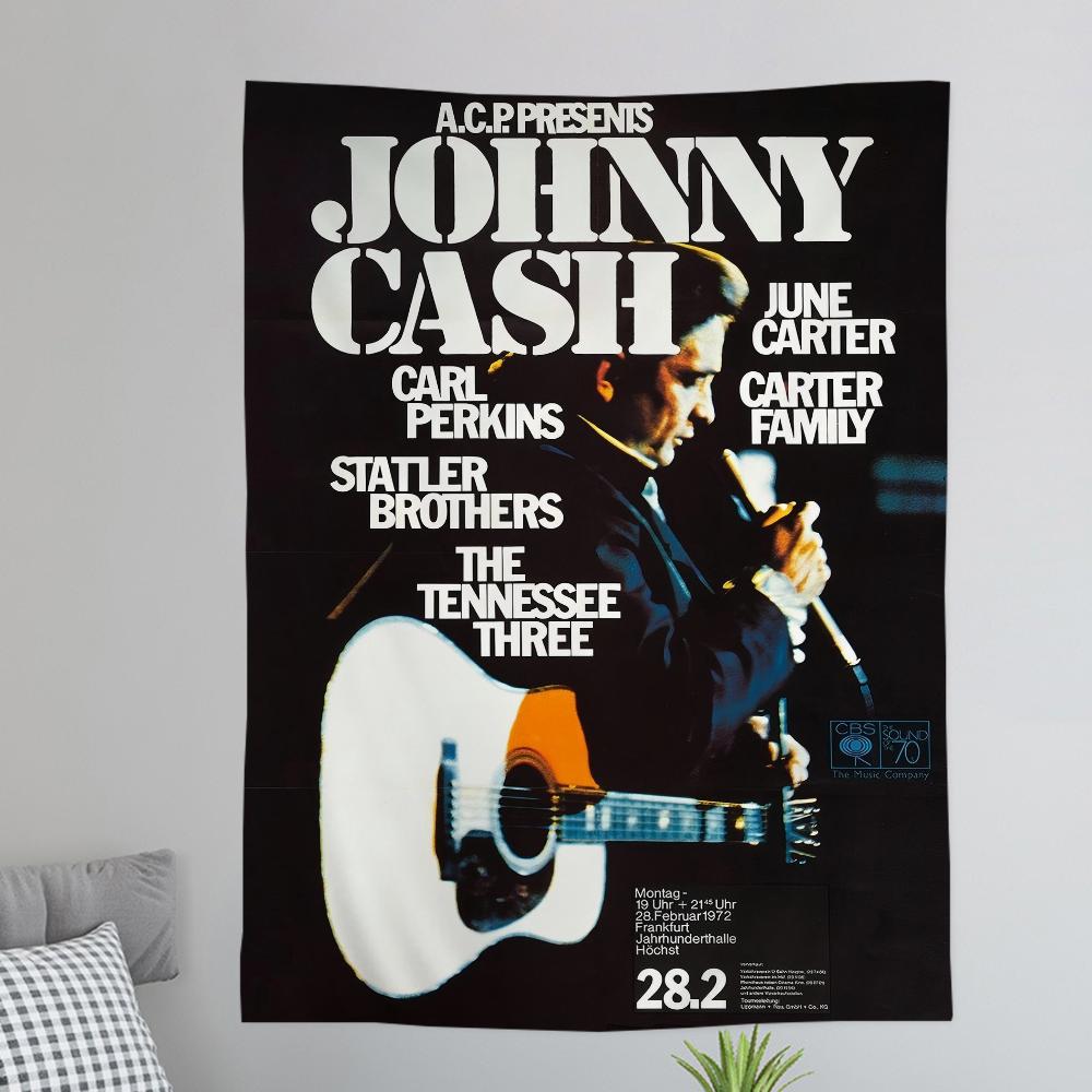 Berühmter JJohnny Cash Gitarrist Hippie Wandbehang Wandteppiche für Wohnzimmer Zuhause Studentenwohnheim Dekor Kunst Heimdekoration