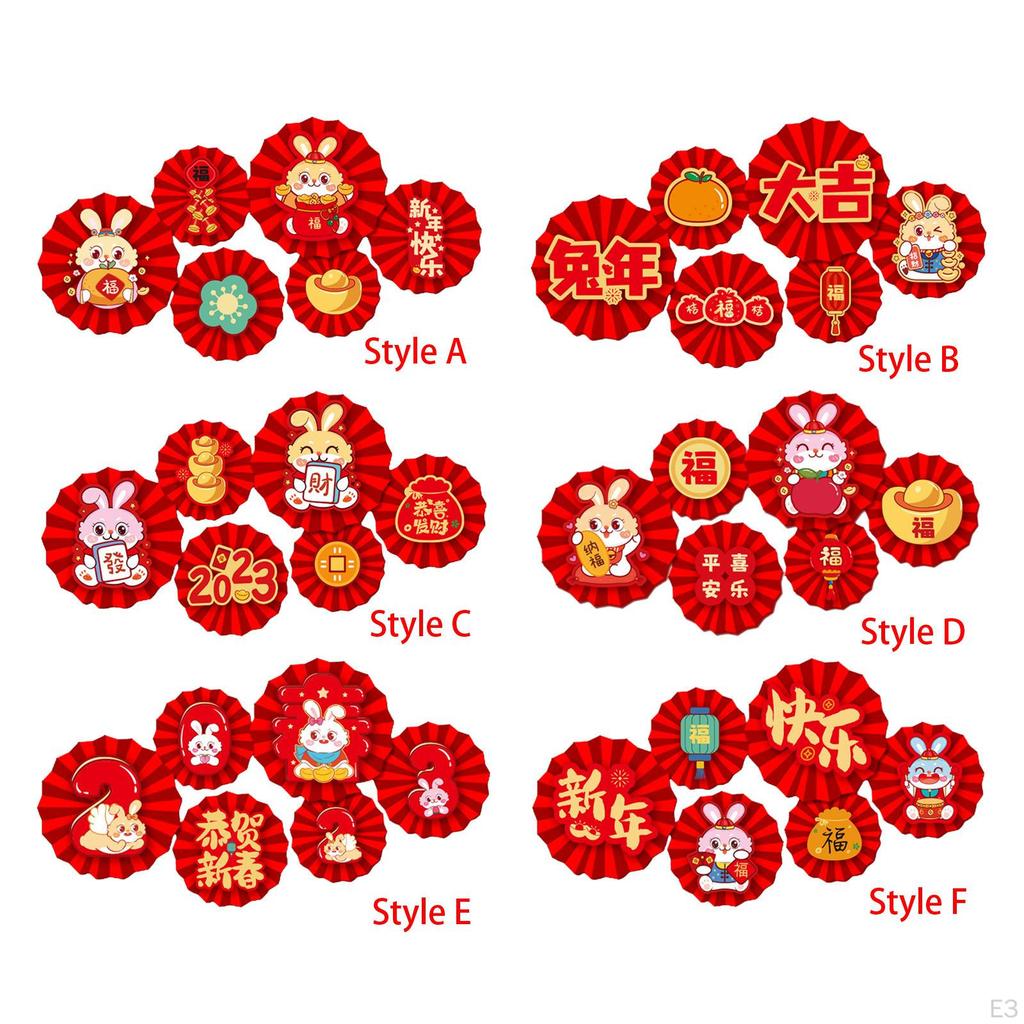Chinese Decoration Home Decorations Red Paper Flowers Fan for