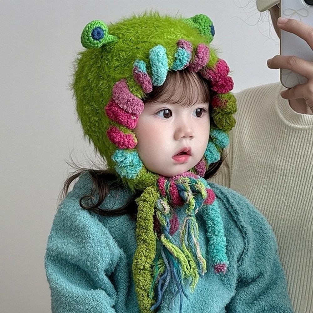 Soft Plush Children Beanie Hat Thicken Children Winter Hat Cute Baby Hat Kids