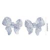 Zircon Bowknot Studs Earrings for Women Fashion Silver Color Crystal Ear Studs Adornment Elegant Wedding Jewelry Gift