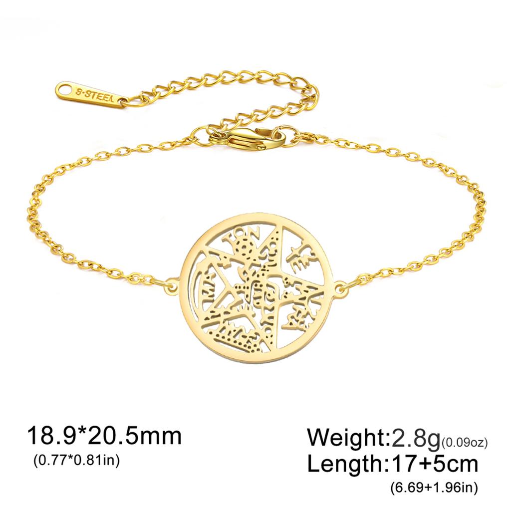  Wicca Witch Knot Bracelet Stainless Steel God Name Tetragrammaton Pentagram Bracelet Solomon Amulet Jewelry Wholesale