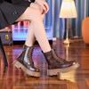 8583 leather Martin boots women's platform short boots autumn and winter new two-layer cowhide locomotive knight thin boots