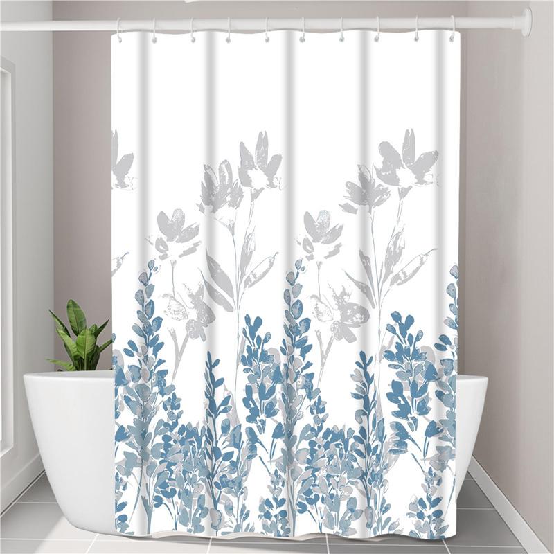 3D Printed Polyester Fabric Waterproof Shower Curtain Bathroom Shower Partition Universal Curtain