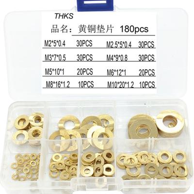 Massive Messing Kupfer Flachdichtringe Dichtungsringe Unterlegscheiben Mixgröße M2M2.5M3M4M5M6M8M10 Sortiment-Kit Set Box