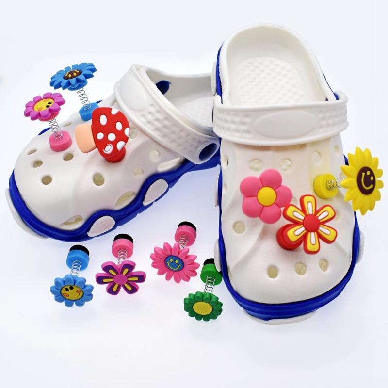 1 Pcs Creative Shoe Charms Slippers Accessories Spring Flower Decorations PVC Buckle for Kids Adult Bracelets Wristban