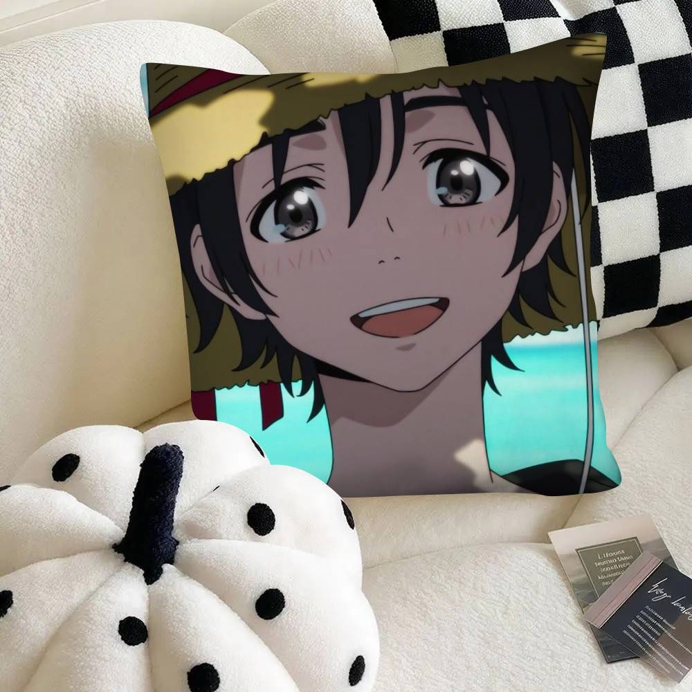 Anime The Stranger By The Beach Pillow Case Fashion Square Pillowcase Bedroom Sofa Room Ins Decoration Leisure