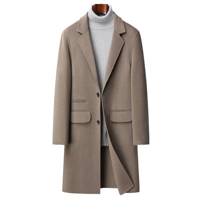 Coat Men's Youth Autumn and Winter 100 Wool Coat Trench Coat, Men's Medium and Long Cashmere Coat