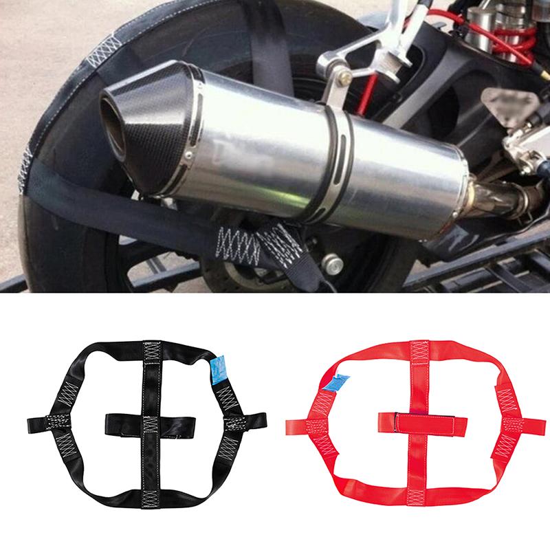 1 st Säker Motorcykeltransport Spännbandstillbehör Universell Motorcykel Bakhjulsfixering Fästning Vävband Rem