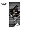 Halloween Yard Horror Accessories Wall Stickers Trash Can Decal Stickers, Spooky Skull Ghost Durable Facade Decals for Outdoor Garbage Cans,