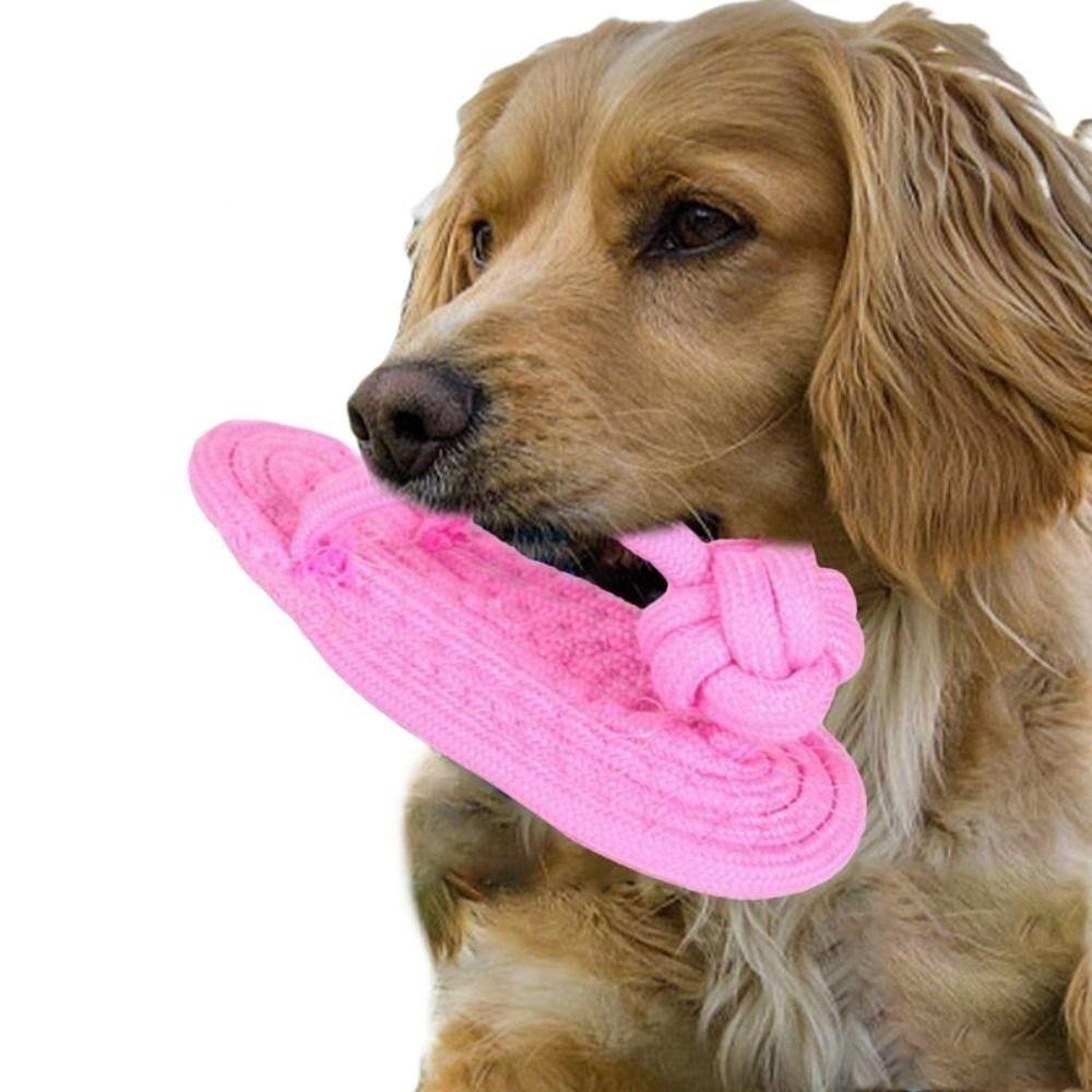Stress Relieving Wear Resisting Dog Chew Knot Toy Cat Slipper Toy Pet Molar Rope Dogs Accessories