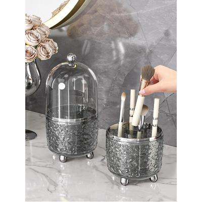 Glacial Makeup Brush Organizer Dustproof Rotating Makeup Organizer Desktop Powder Eyebrow Pencil Eyeshadow Organizer