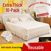 Elastic Dustproof Sofa and Bed Cover with Cinch Bands for Dorm Furniture