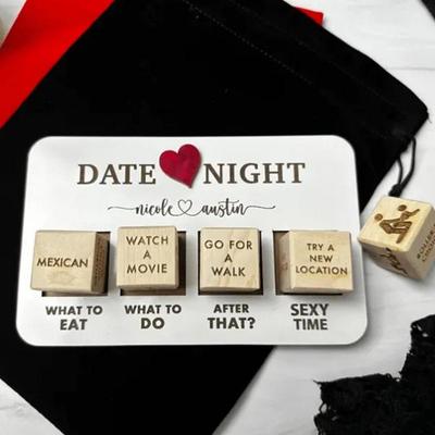 Date Night Dice After Dark Edition, Date Night Ideas Game Dice,Lovers Decision Dice,Couple Dice Fun Dice,Multi-Styles Wood Reusable Couple Dice