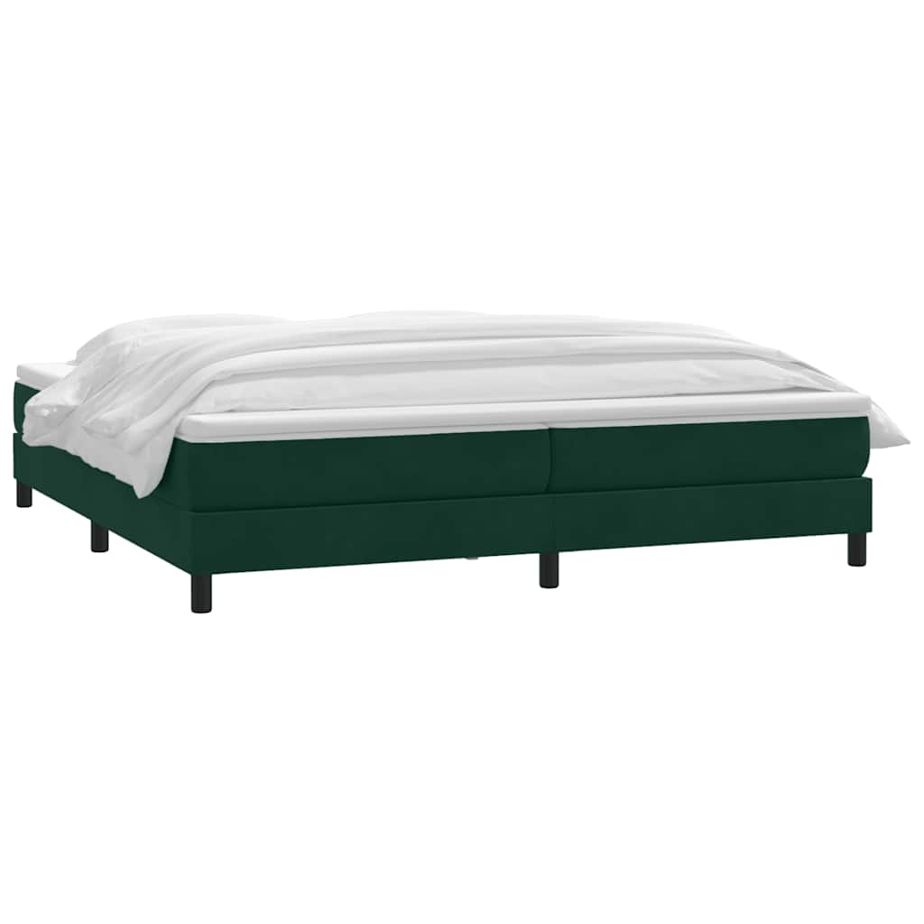 Box Spring Bed with Mattress Dark Green 180 x 220 cm Velvet