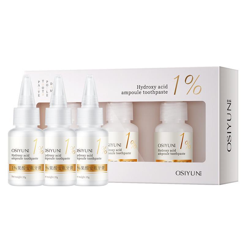 

Зубная паста Ousiyun Fruit Acid Ampoule: 1% отбеливающая формула, пятновыводитель, свежее дыхание, портативное средство.