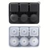 Large Silicone Ice Cube Tray, 3 Large Crystal Cubes and 3 Spherical Golf Ice Trays, with Fun Shaped Ice Maker Molds, 6 Hole Ice Mold with Funnel