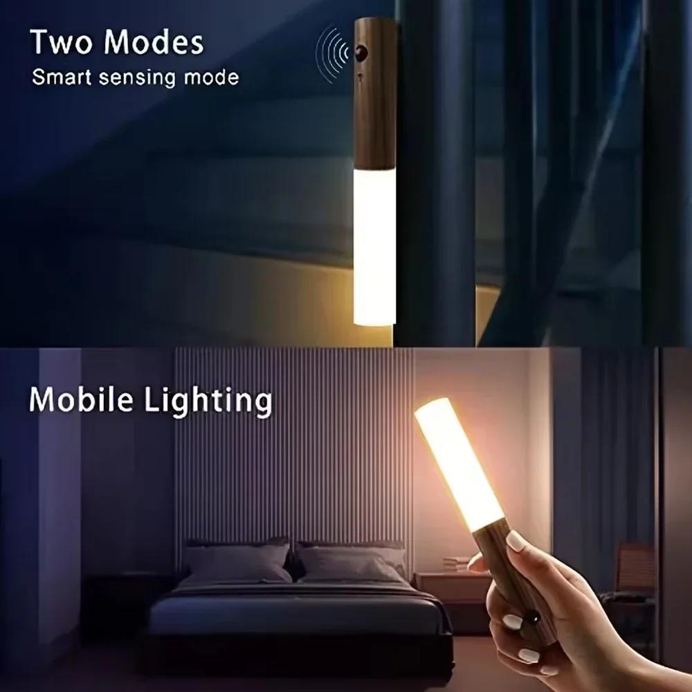 LED USB Night Light Magnetic Wall Lamp Kitchen Cabinet Closet Light Home Staircase Bedroom Table Move Lamp Bedside Lighting -1PC