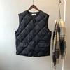 Women Autumn Winter Vest Sleeveless O Neck Loose Padded Single Breasted Casual Vest