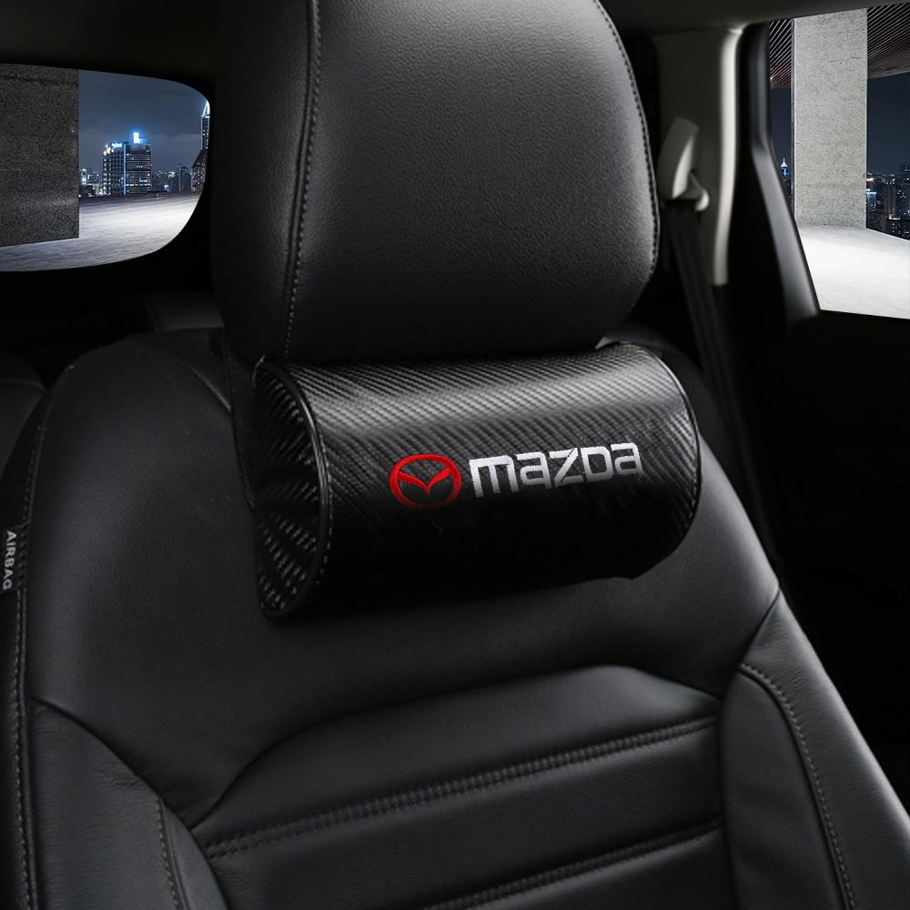 Car Styling Seat Neck Pillow Protection PU Leather Headrest Cushion For Mazda 3 6 MPS CX8 CX3 CX5 Atenza Axela Demio MS RX3 MX5 FF22