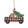 Sled/Plaid Car Christmas Wooden Car Pendant Hanging Christmas Decoration  Friends