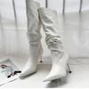 Fashion Women's High-heeled Boots Sexy Pointed Toe High Heels Leather Boot Fashion Knee High Boots for Women Elegant Dancing Party Pumps