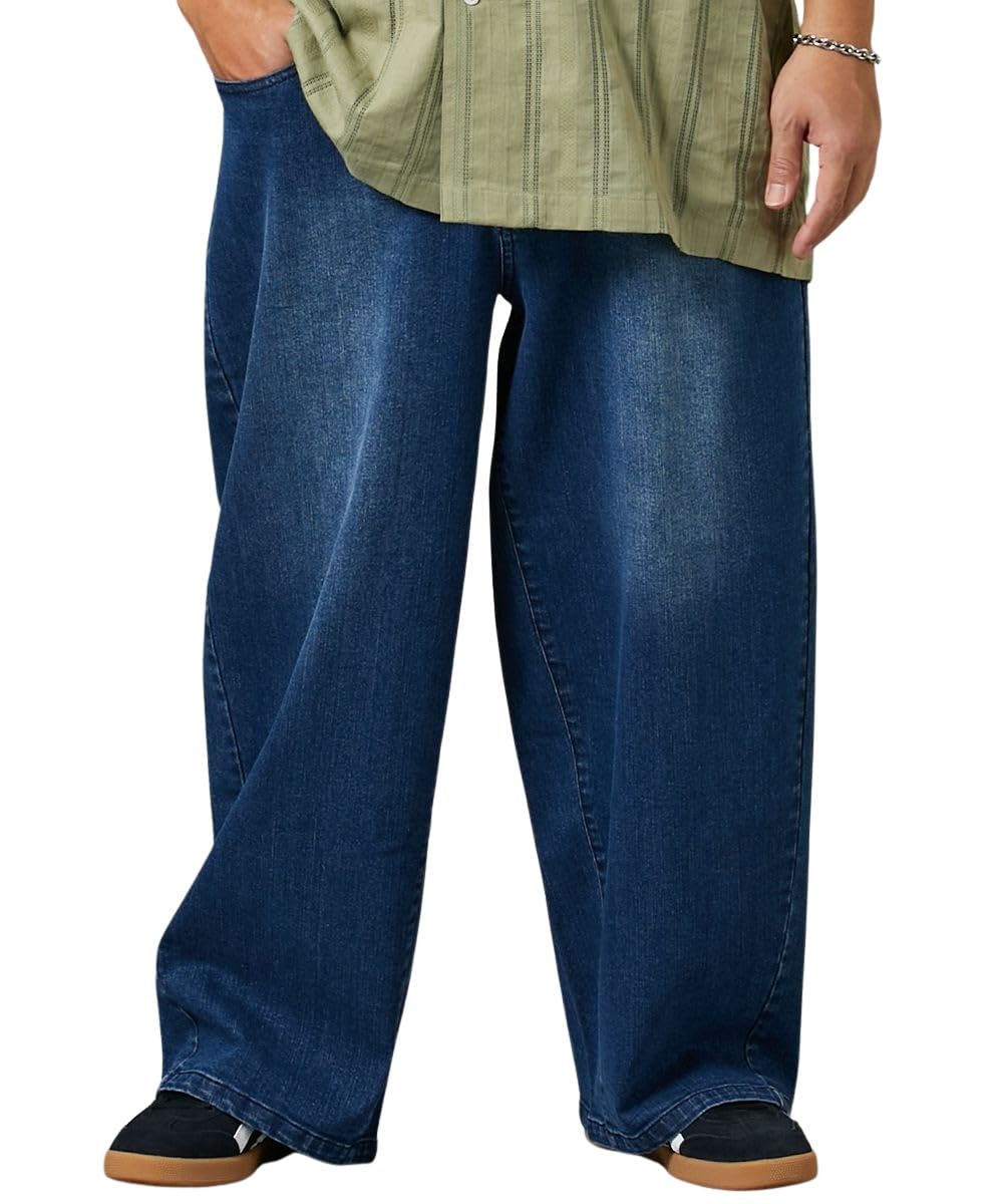 Nissen Adult Curved Silhouette Denim Pants 5L Jeans, Unisex, (Plus Size), Navy,