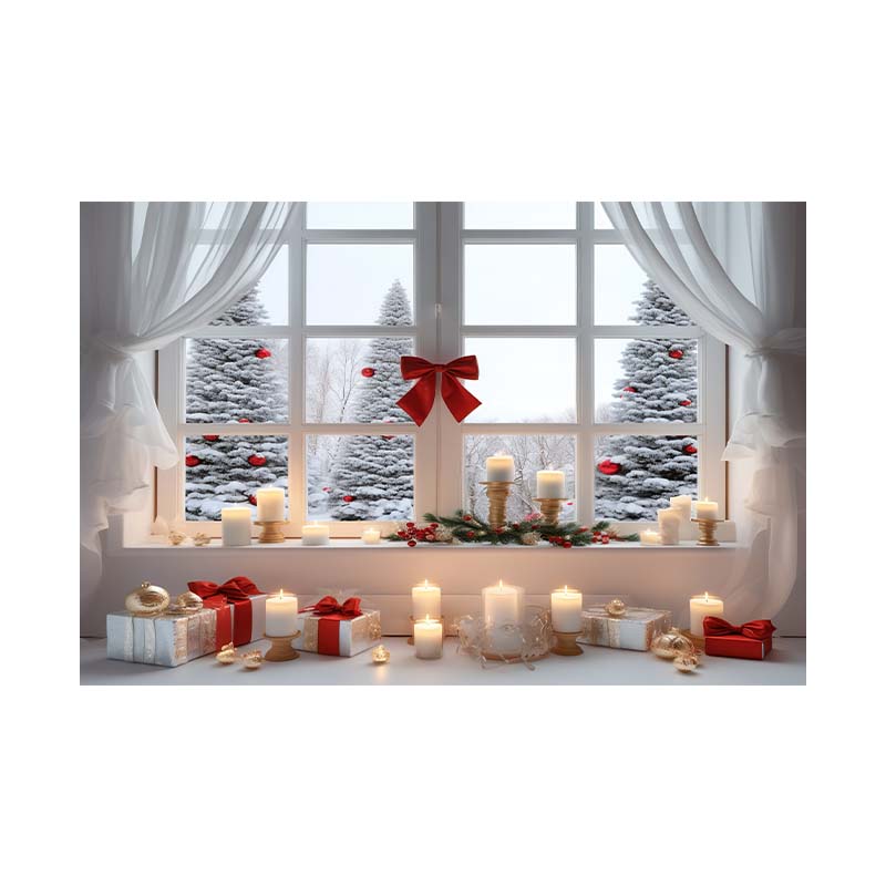 Indoor Window Sill Winter Snow Scene Children Shooting Background Cloth Background Wall Decoration Photo Cloth
