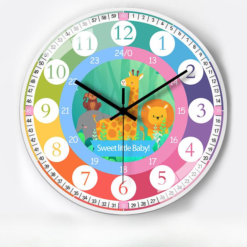 10-inch 25cm Learning Early Education Automatic Time-to-time Radio Clock Home Living Room Bedroom Mute Clock Hanging
