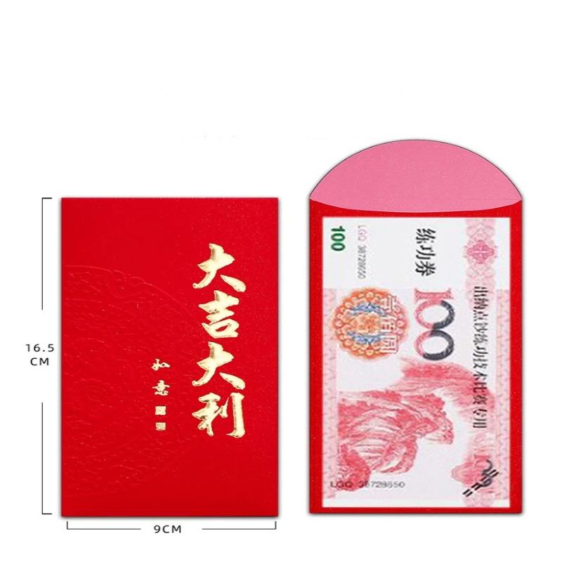 10Pcs Lucky Red Envelopes Chinese Style Gold Foil Design Cash Gift Envelopes Year Blessing Year Red Packets