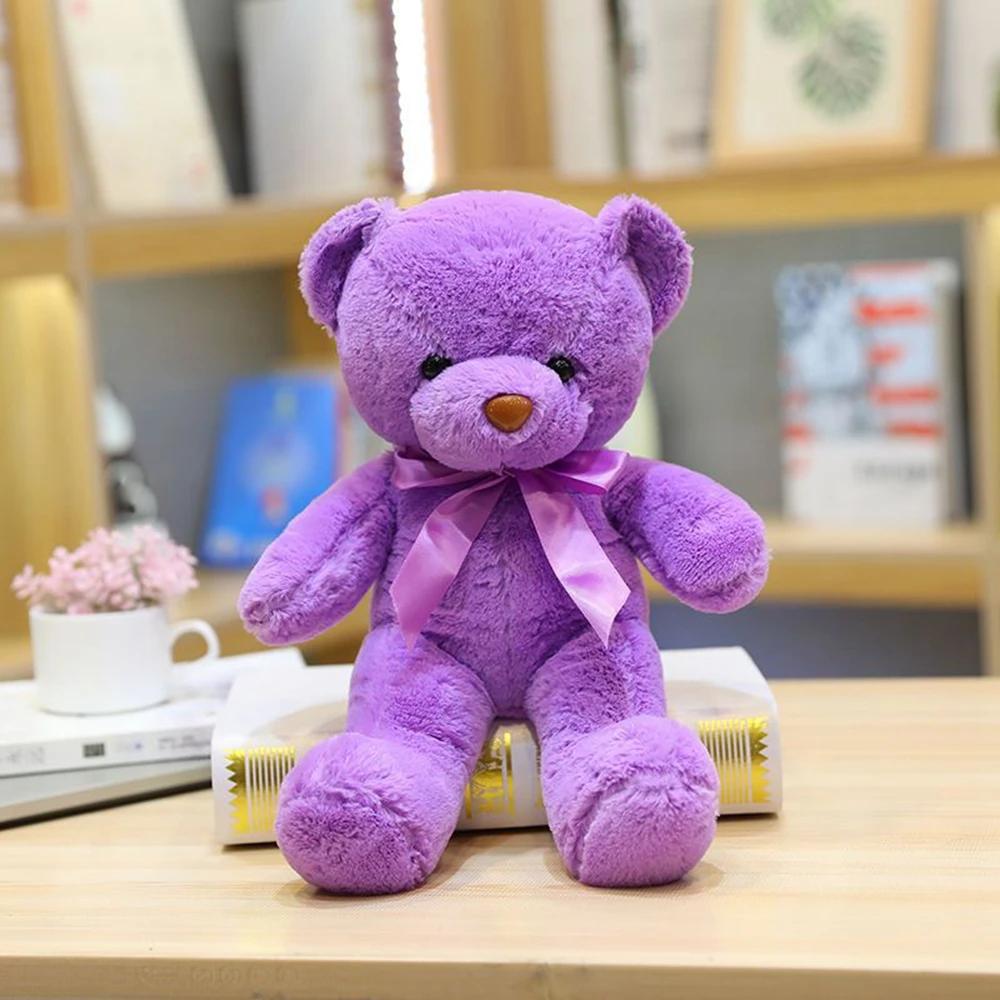 30CM Molti Colori Orsacchiotto Peluche Nuovo Carino Morbido Molti Colori Nastro Farfalla Festival Colore Solido Abbraccio Orsetto Bambola Compleanno