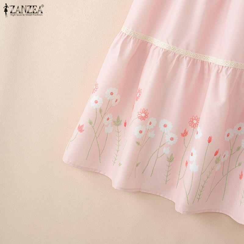 ZANZEA Gonne a stampa floreale larghe con elastico in vita casual da donna