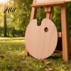 Oil Painting Board Wooden Paint Palette with Thumb Hole for Oil, Acrylic, Professional Tray Watercolor Painting, Oval-Shaped Wood Art Artists Oval
